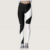 Schwarz-Weiß-Abstract-Design Leggings (Vorderseite)