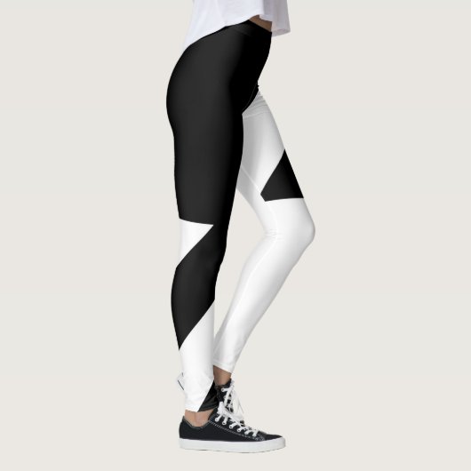 Schwarz-Weiß-Abstract-Design Leggings (Rechts)
