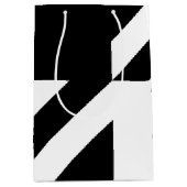 Schwarz-Weiß-Abstract-Design Mittlere Geschenktüte (Vorderseite)