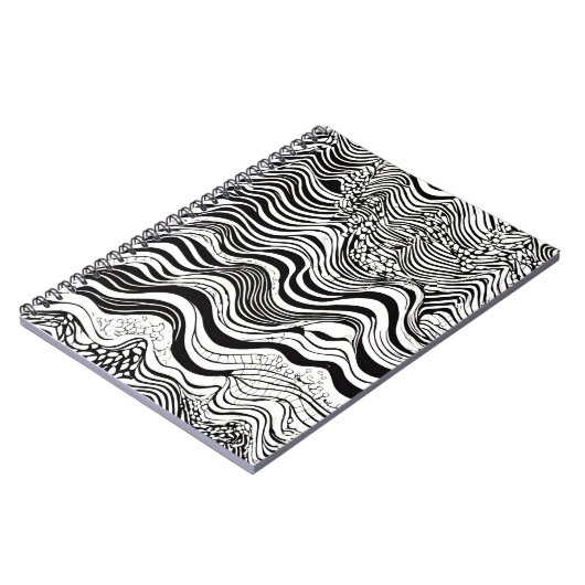 Schwarz-Weiß-Abstract-Design Notizblock (Linke Seite)