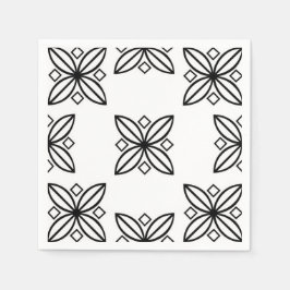 Schwarz-Weiß-Abstract-Design Serviette