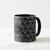 Schwarz-Weiß-Abstract-Design Tasse (VorderseiteRechts)