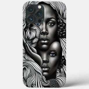 Schwarz-weiß-Abstracte Afroamerikanische Frauen Case-Mate iPhone Hülle