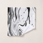 Schwarz-weiß Abstrakt Badhandtuch Set (Waschlappen)