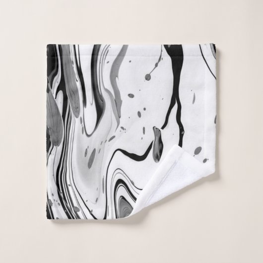 Schwarz-weiß Abstrakt Badhandtuch Set (Waschlappen)