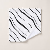 Schwarz-Weiß-abstrakt Badhandtuch Set (Waschlappen)
