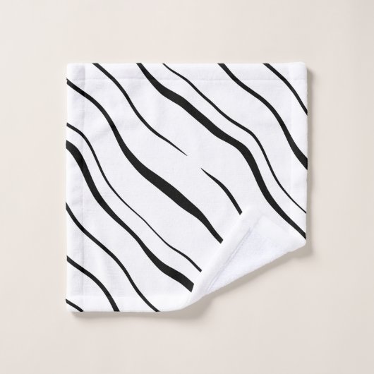 Schwarz-Weiß-abstrakt Badhandtuch Set (Waschlappen)