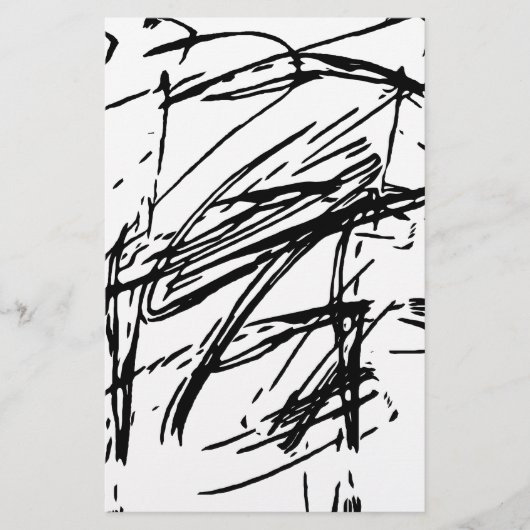 Schwarz-Weiß abstrakt Briefpapier (Vorderseite)