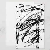 Schwarz-Weiß abstrakt Briefpapier (Vorne/Hinten)