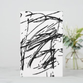 Schwarz-Weiß abstrakt Briefpapier (Stehend Vorderseite)