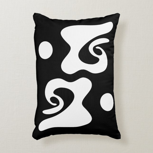 Schwarz-Weiß-abstrakt Dekokissen (Vorderseite(Vertikal))