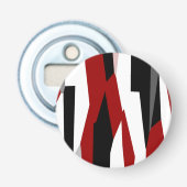 Schwarz-Weiß-abstrakt Flaschenöffner (Vorderseite)