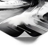 Schwarz-Weiß-Abstrakt-Frauenportrait Poster (Ecke)