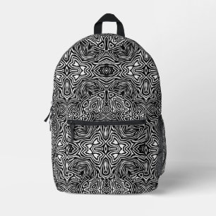 Schwarz-weiß abstrakt geometrisches modernes Muste Bedruckter Rucksack