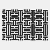 Schwarz-Weiß-Abstrakt Geschenkpapier Set (Vorderseite 2)
