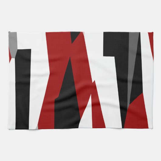 Schwarz-Weiß-abstrakt Geschirrtuch (Horizontal)