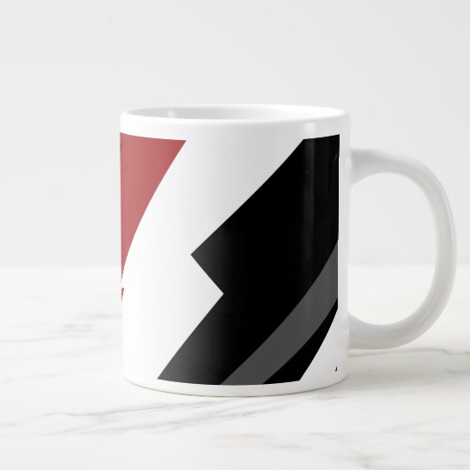 Schwarz-Weiß-abstrakt Jumbo-Tasse (Rechts)