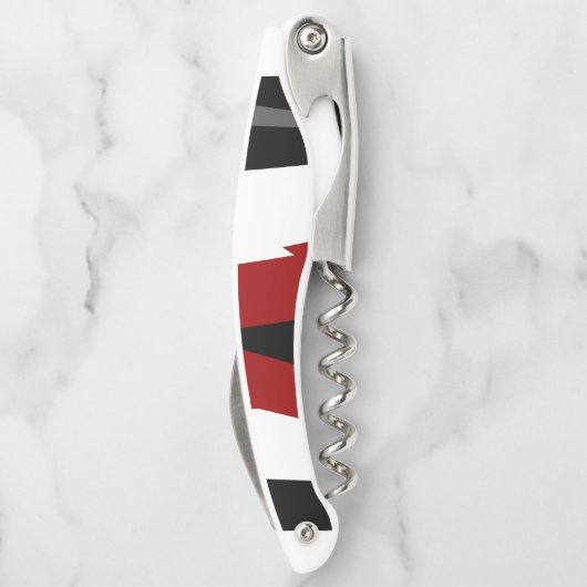 Schwarz-Weiß-abstrakt Kellnermesser (Rückseite)