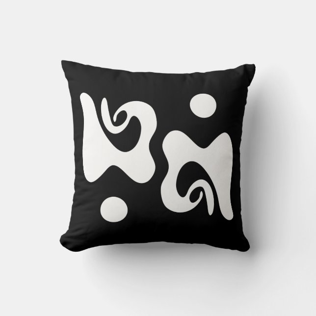 Schwarz-Weiß-abstrakt Kissen (Vorderseite)