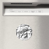 Schwarz-Weiß abstrakt Magnet (In Situ (Geschirrspüler))