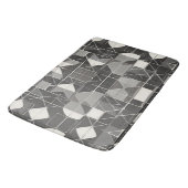 Schwarz/Weiß Abstrakt: Minimalistischer Stil Badematte (Schrägansicht)