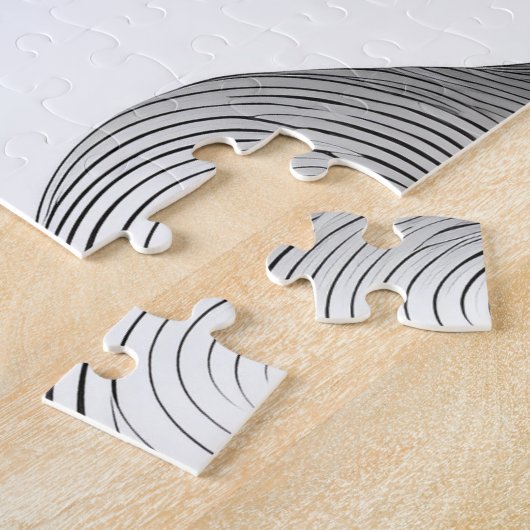 Schwarz/Weiß Abstrakt Moderne Denkerin Puzzle (Seite)
