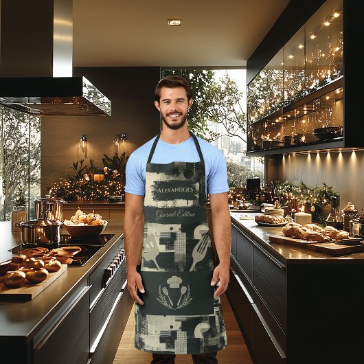 Schwarz/Weiß Abstrakt - Moderne einfarbige Küche Schürze