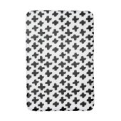 Schwarz/Weiß Abstrakt Modernes Schweizer Cross-Bat Badematte (Vorderseite Vertikal)