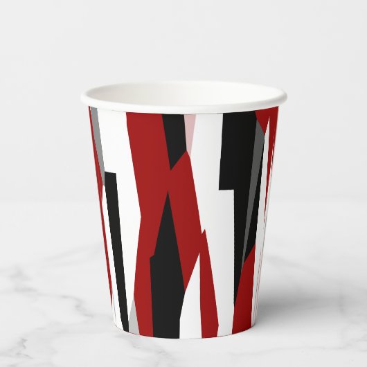 Schwarz-Weiß-abstrakt Pappbecher (Rückseite)