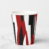 Schwarz-Weiß-abstrakt Pappbecher (Vorderseite)