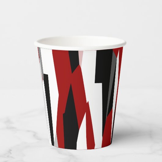 Schwarz-Weiß-abstrakt Pappbecher (Vorderseite)