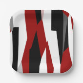 Schwarz-Weiß-abstrakt Pappteller (Vorderseite)