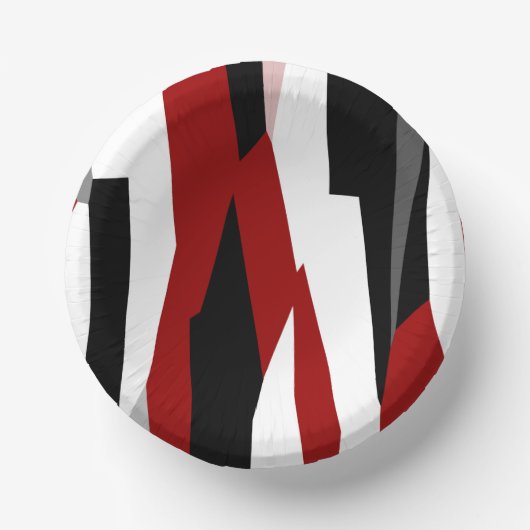 Schwarz-Weiß-abstrakt Pappteller (Vorderseite)