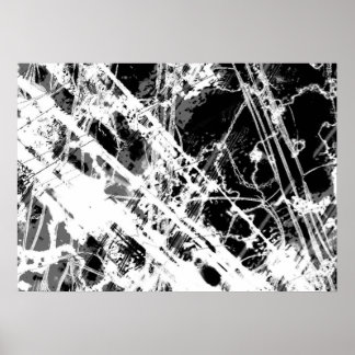 Schwarz-Weiß-Abstrakt Poster