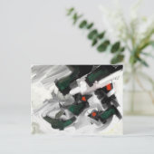 Schwarz-Weiß-Abstrakt Postkarte (Stehend Vorderseite)