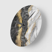 Schwarz-Weiß-Abstrakt Runde Wanduhr (Winkel)