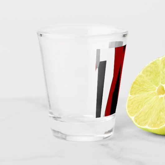 Schwarz-Weiß-abstrakt Schnapsglas (Links)