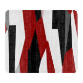 Schwarz-Weiß-abstrakt Schneidebrett (Vorderseite)