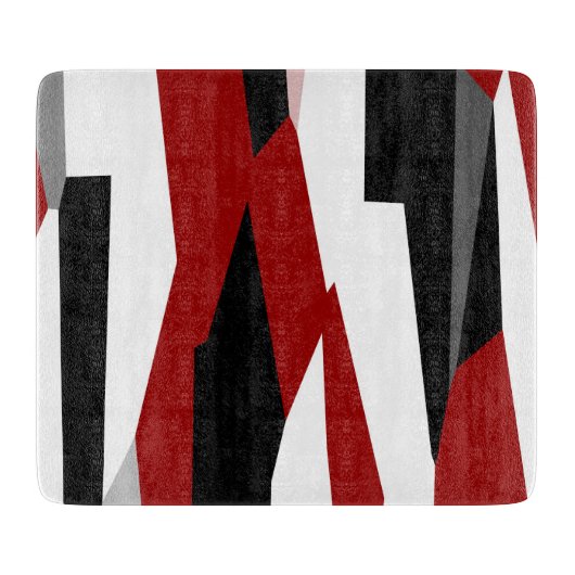 Schwarz-Weiß-abstrakt Schneidebrett (Vorderseite)