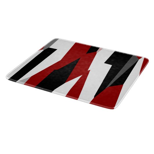 Schwarz-Weiß-abstrakt Schneidebrett (Ecke)