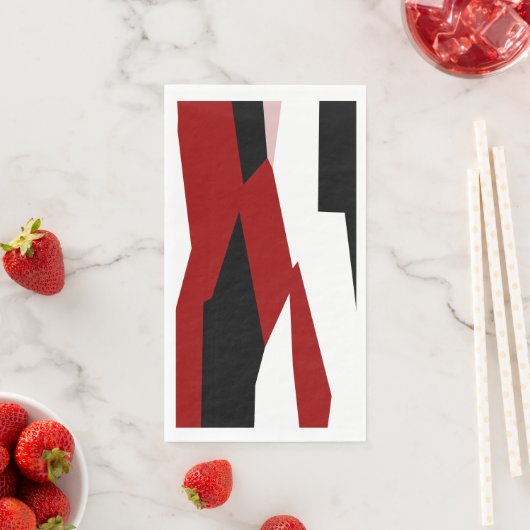 Schwarz-Weiß-abstrakt Serviette (Beispiel)