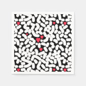 Schwarz-weiß abstrakt serviette (Vorderseite)