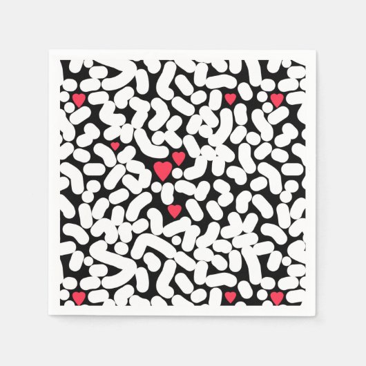 Schwarz-weiß abstrakt serviette (Vorderseite)