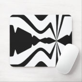 Schwarz-Weiß-Abstrakt-Sound-Wave-Design Mousepad (Mit Mouse)