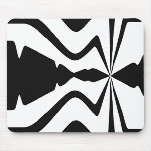 Schwarz-Weiß-Abstrakt-Sound-Wave-Design Mousepad
