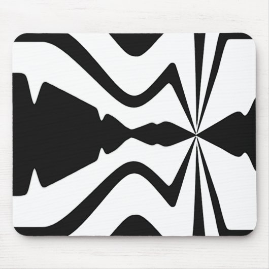Schwarz-Weiß-Abstrakt-Sound-Wave-Design Mousepad (Vorne)