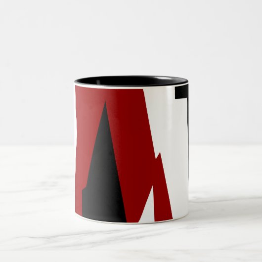 Schwarz-Weiß-abstrakt Zweifarbige Tasse (Mittel)