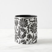 Schwarz-Weiß-Abstrakte Blüte Tasse (Zentrum)
