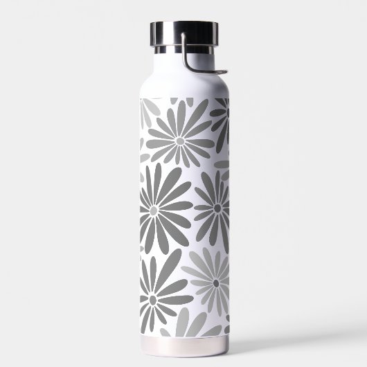 Schwarz-Weiß-Abstrakte Blüte Trinkflasche (Links)