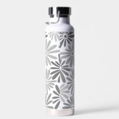 Schwarz-Weiß-Abstrakte Blüte Trinkflasche (Rechts)